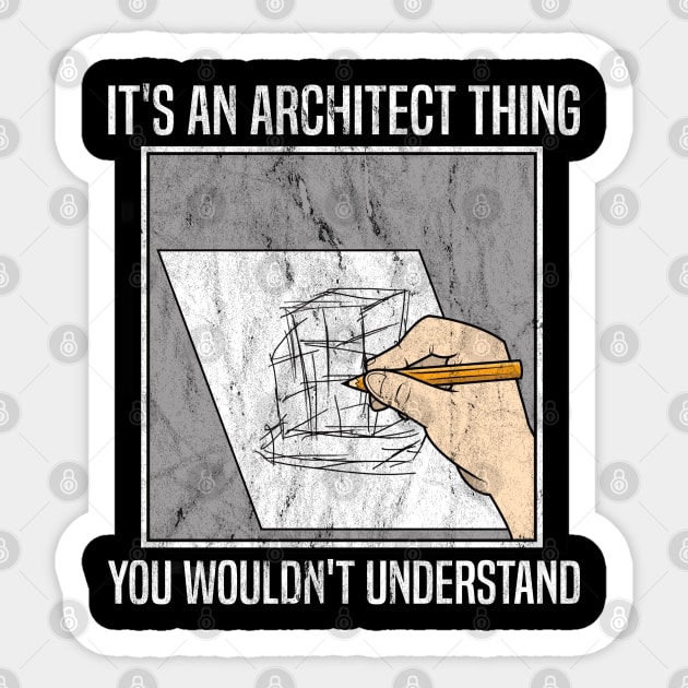 Funny Architect Sketch Drawing For Architects Sticker by jkshirts